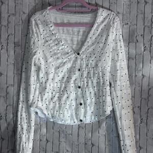 Cottagecore Vintage White Polka Dot button